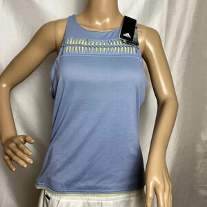 ADIDAS. Women tank top,NWT,workout, blue ,racerback,built in bra,logo,gym,resort